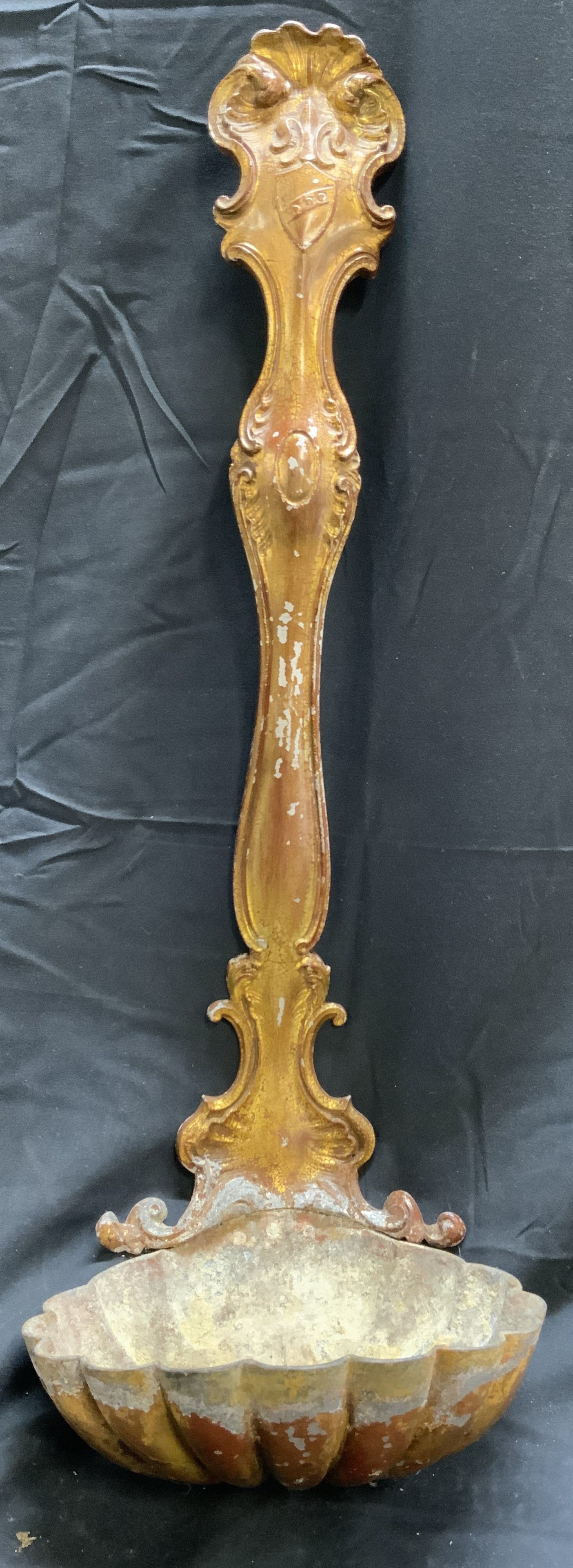 Ladle Clamshell Gilt Metal Wall Sconce ITALY 30in (1 of 8)