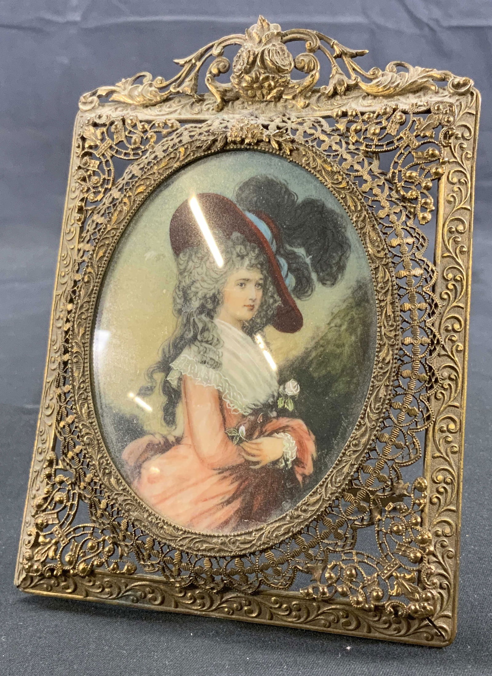 Vintage Miniature Hand Painted Portrait of a Woman (1 of 9)