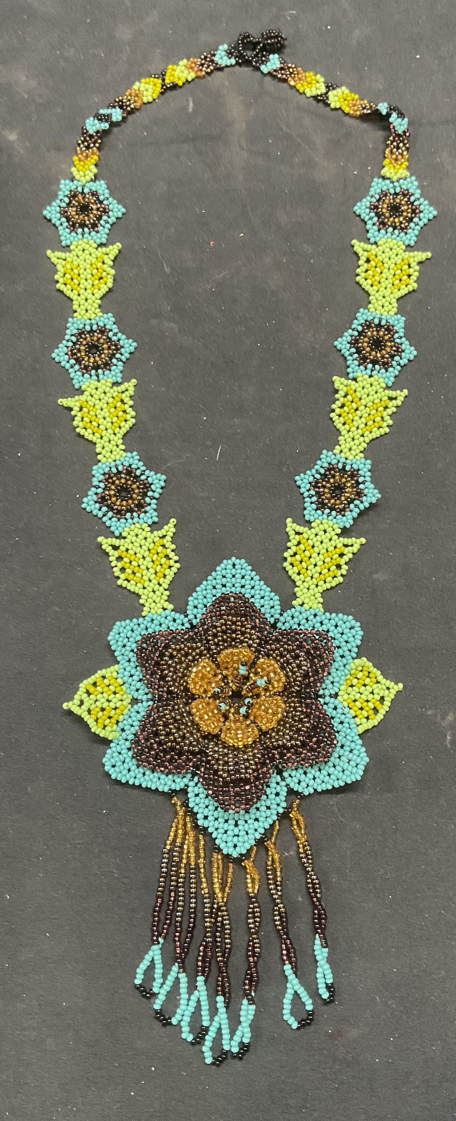 Handmade Beaded Flower Pendant Necklace (1 of 6)