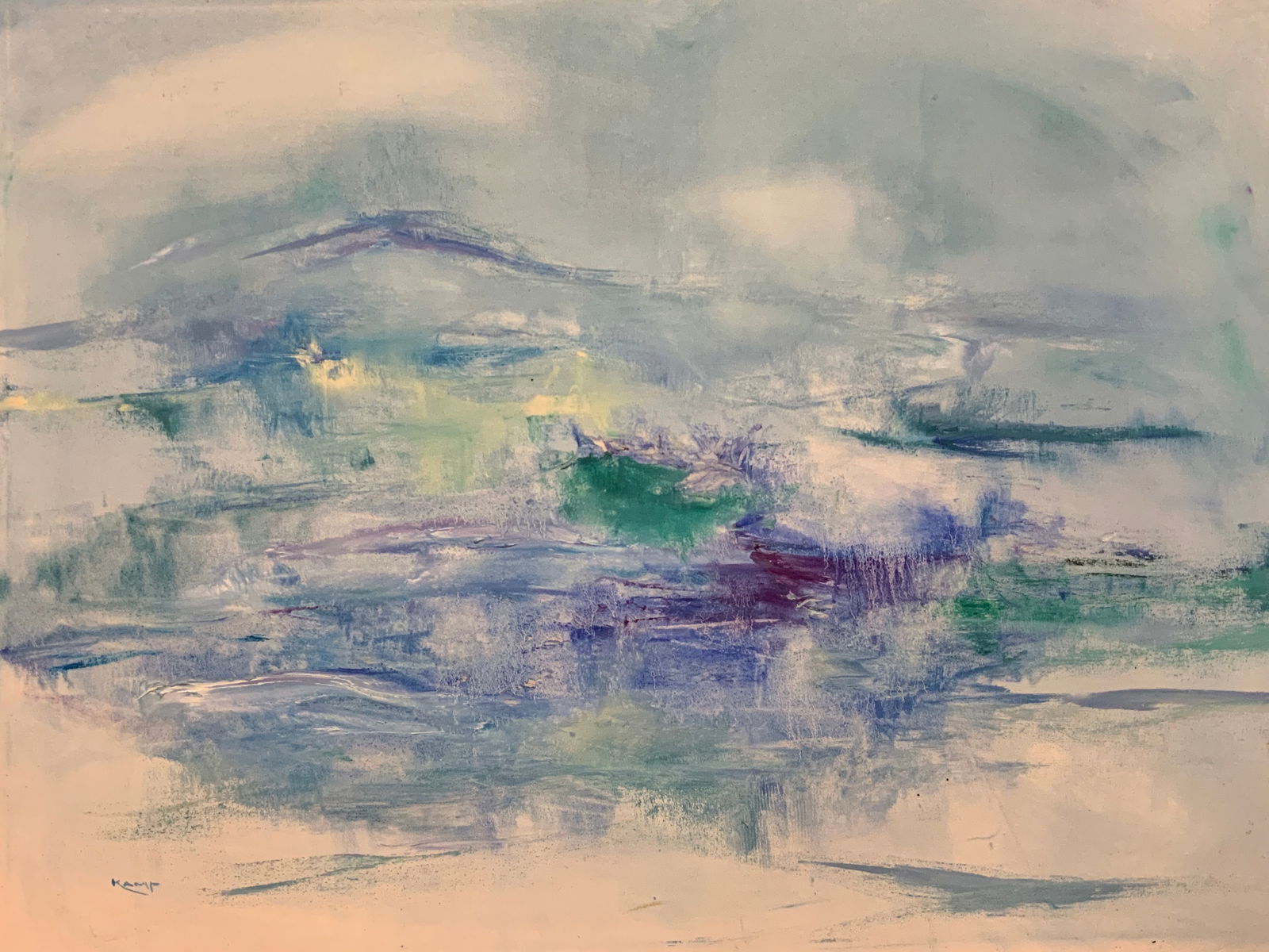 Framed Large Abstract Winter Morning Painting (1 of 13)