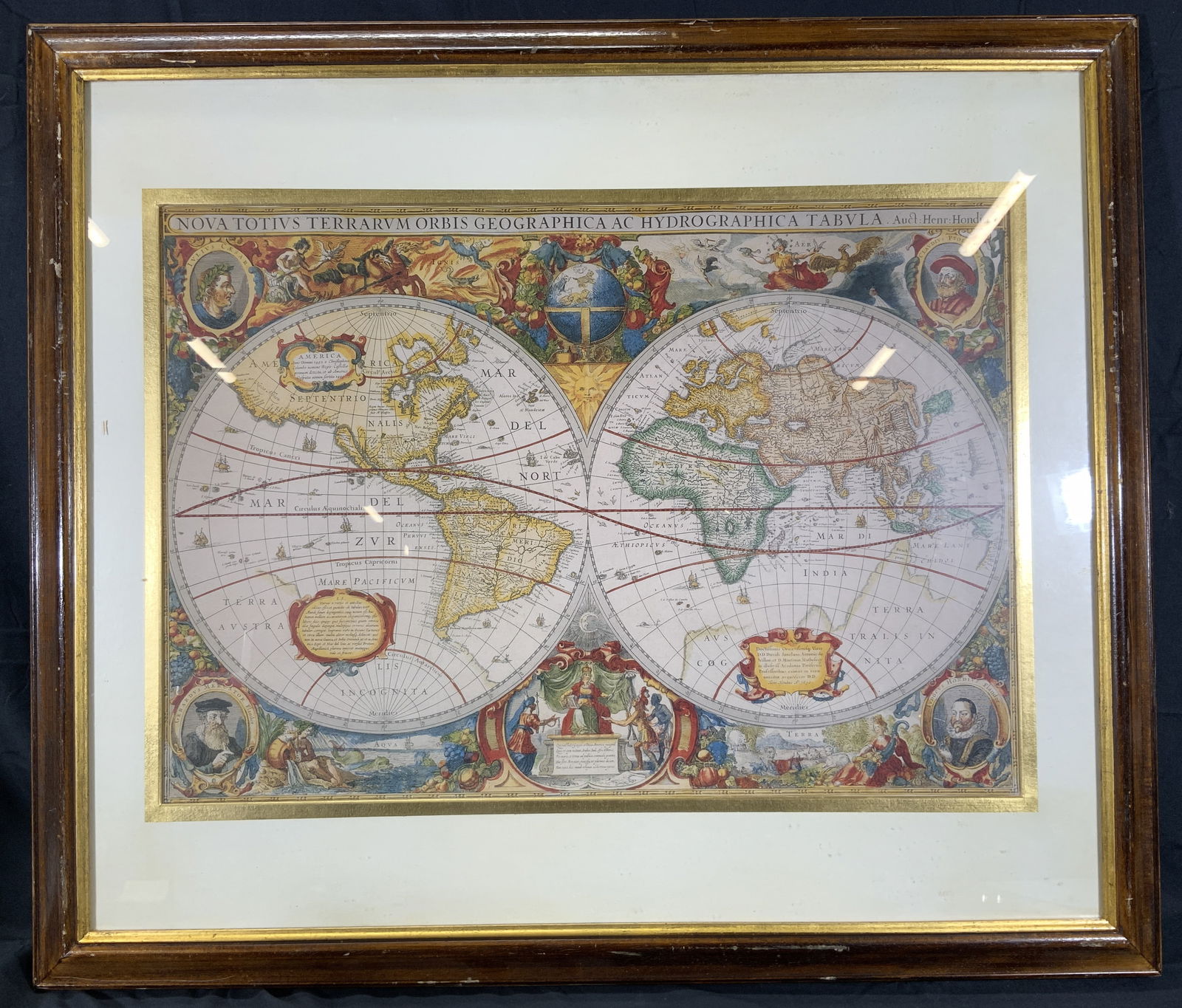 ANTQ Old World Map Hand Colored Lithograph (1 of 10)