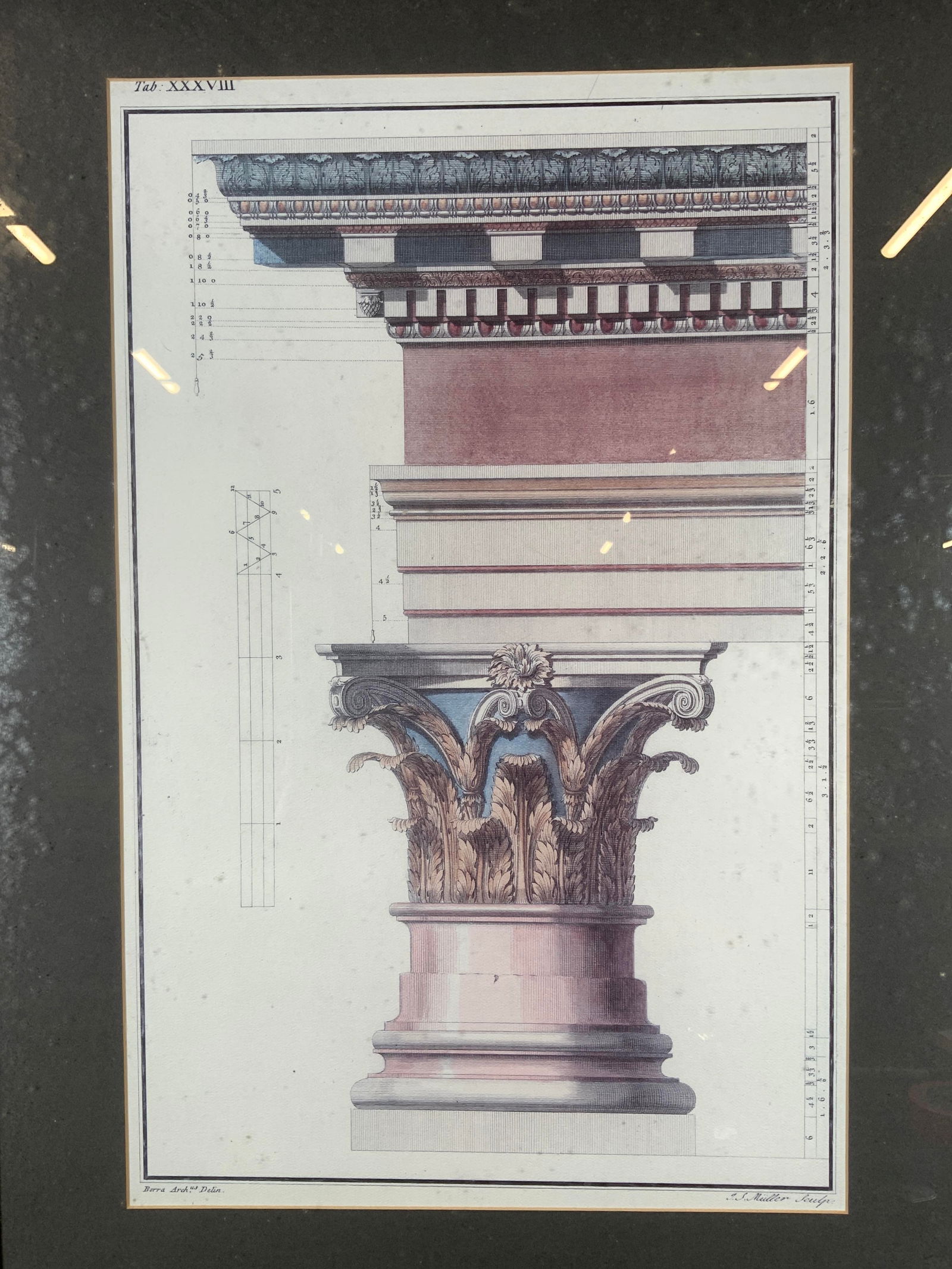 Large Vintage Architectural Column Lithograph (1 of 11)