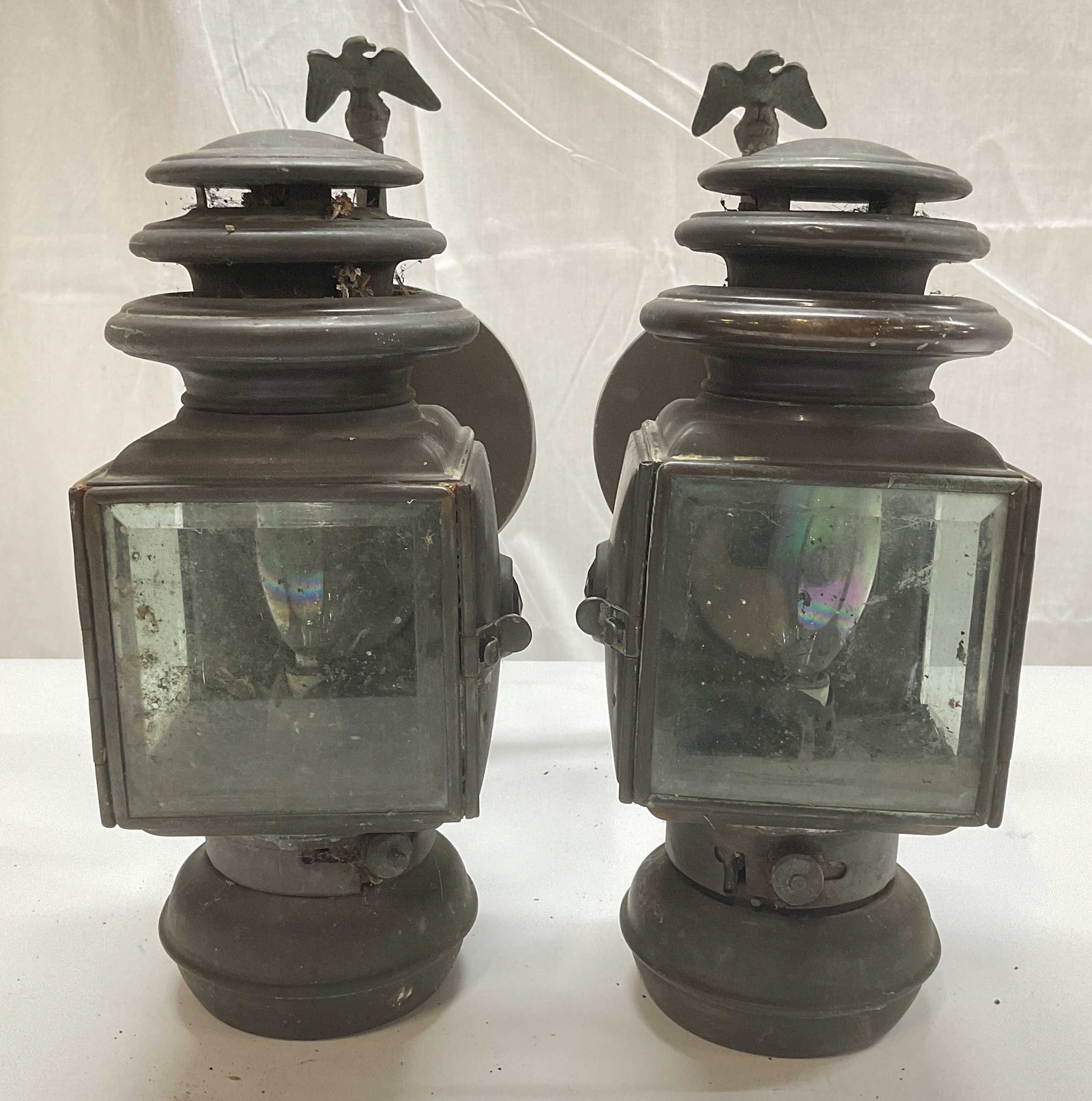 Pair Antique Castle Lamp Co Coachmans Lamps (1 of 8)