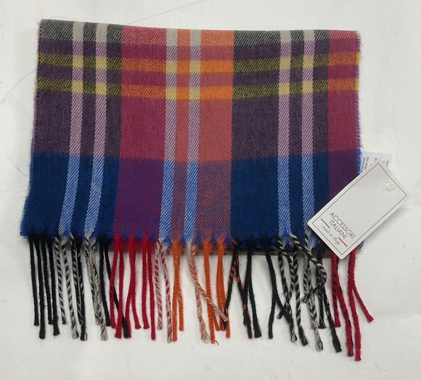 Accessori Italiani Multi Plaid Scarf NWT, Italy (1 of 6)