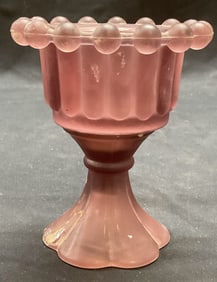 Frosted Purple Amethyst Glass Candle Holder
