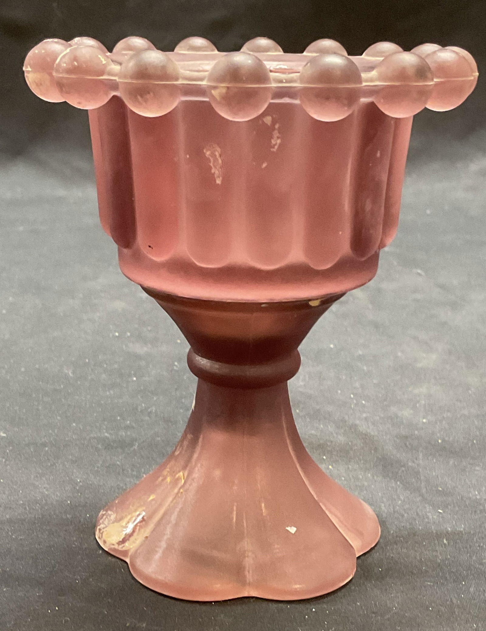 Frosted Purple Amethyst Glass Candle Holder (1 of 6)