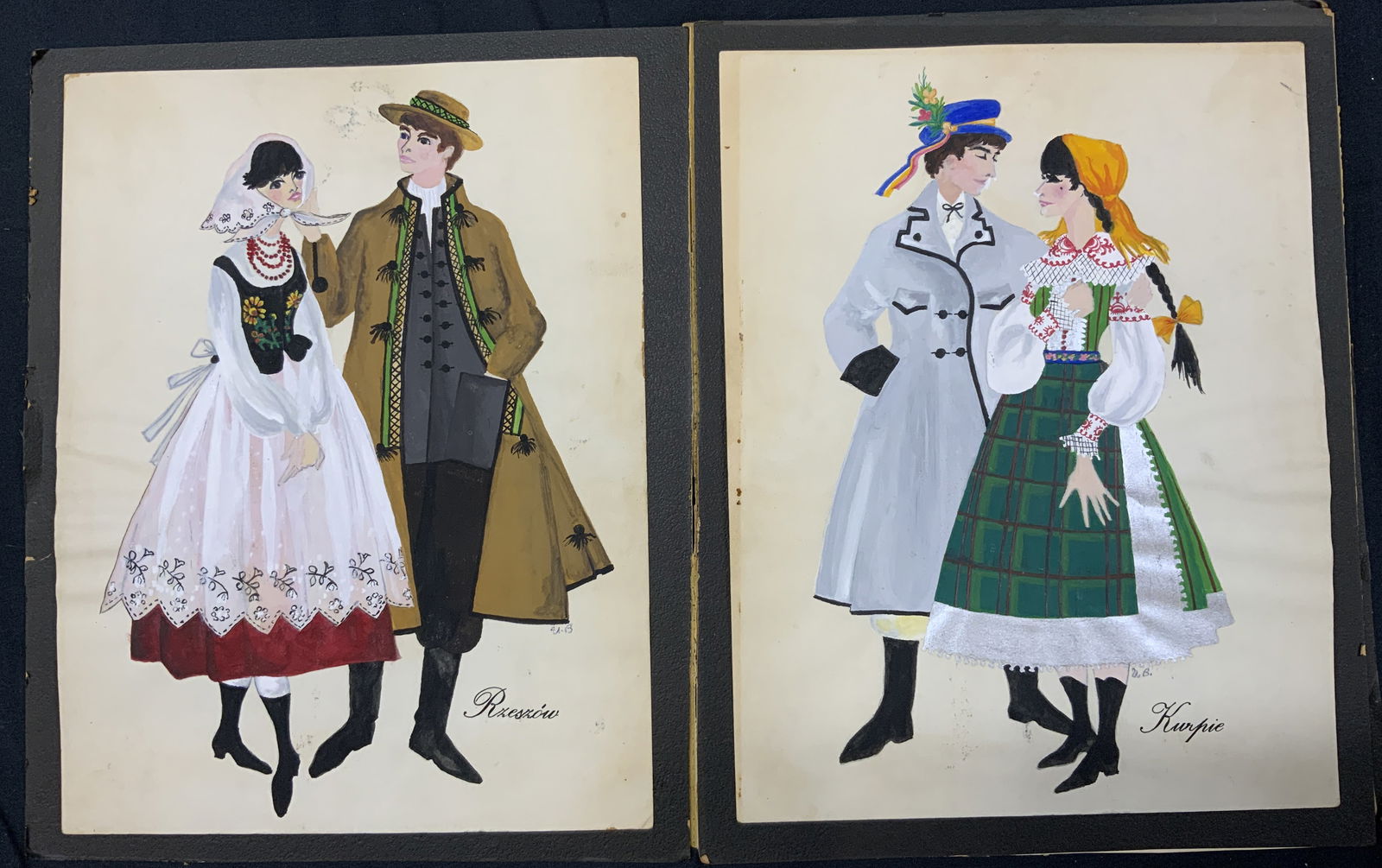Polish Couples Signed Fashion Drawings (1 of 13)