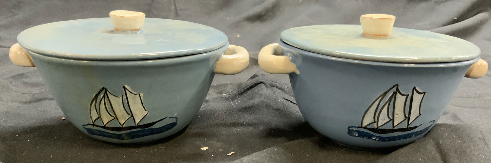 S ZENO Pr Hand Painted Porc Vessels W Lids (1 of 6)