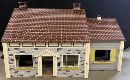 Vintage Wooden Four Room Dollhouse