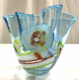 ARTE MURANO ICET Art Glass Handkerchief Vase
