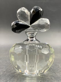 Vintage Faceted Glass Perfume Bottle W/ Stopper