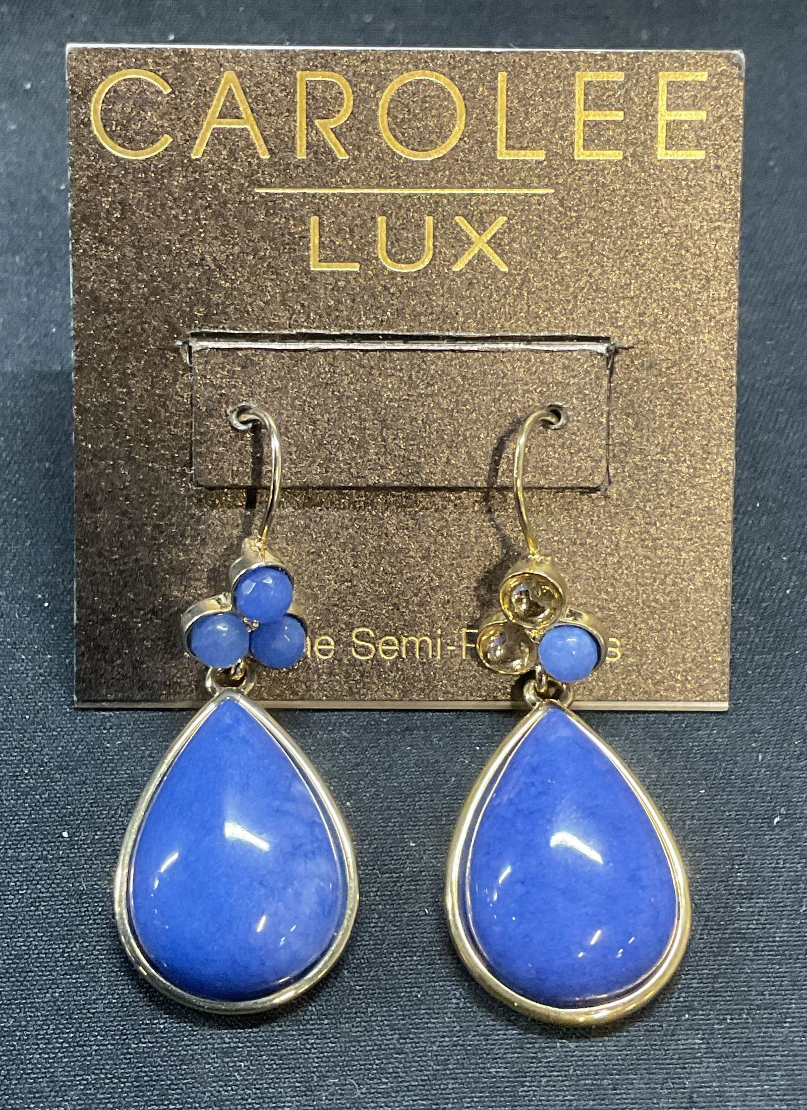 Carolee Lux Gold Tn Chalcedony Earrings (1 of 6)