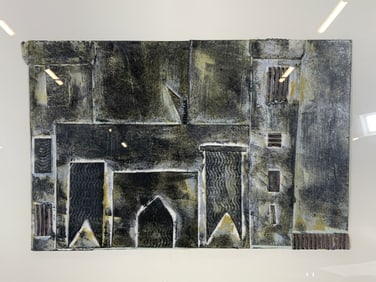 Framed Castle Doors Mixed Media Collage