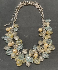 NY Crystal & Faux Pearl Beaded Necklace