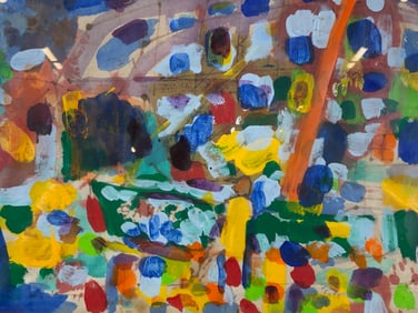 Framed & Signed Colorful Abstract Painting