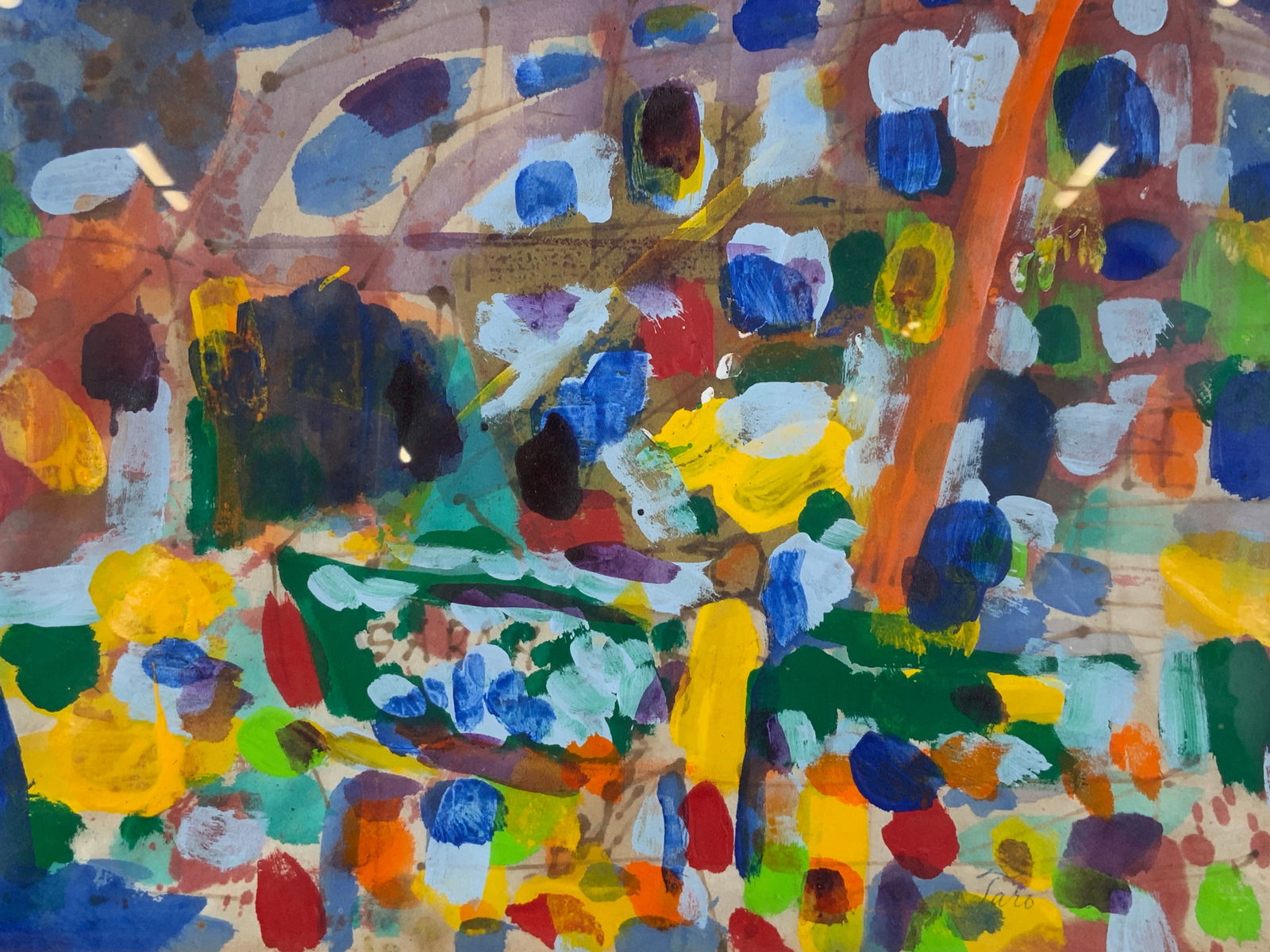 Framed & Signed Colorful Abstract Painting (1 of 8)