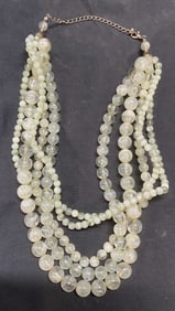 Green Multi Strand Lucite Beaded Necklace