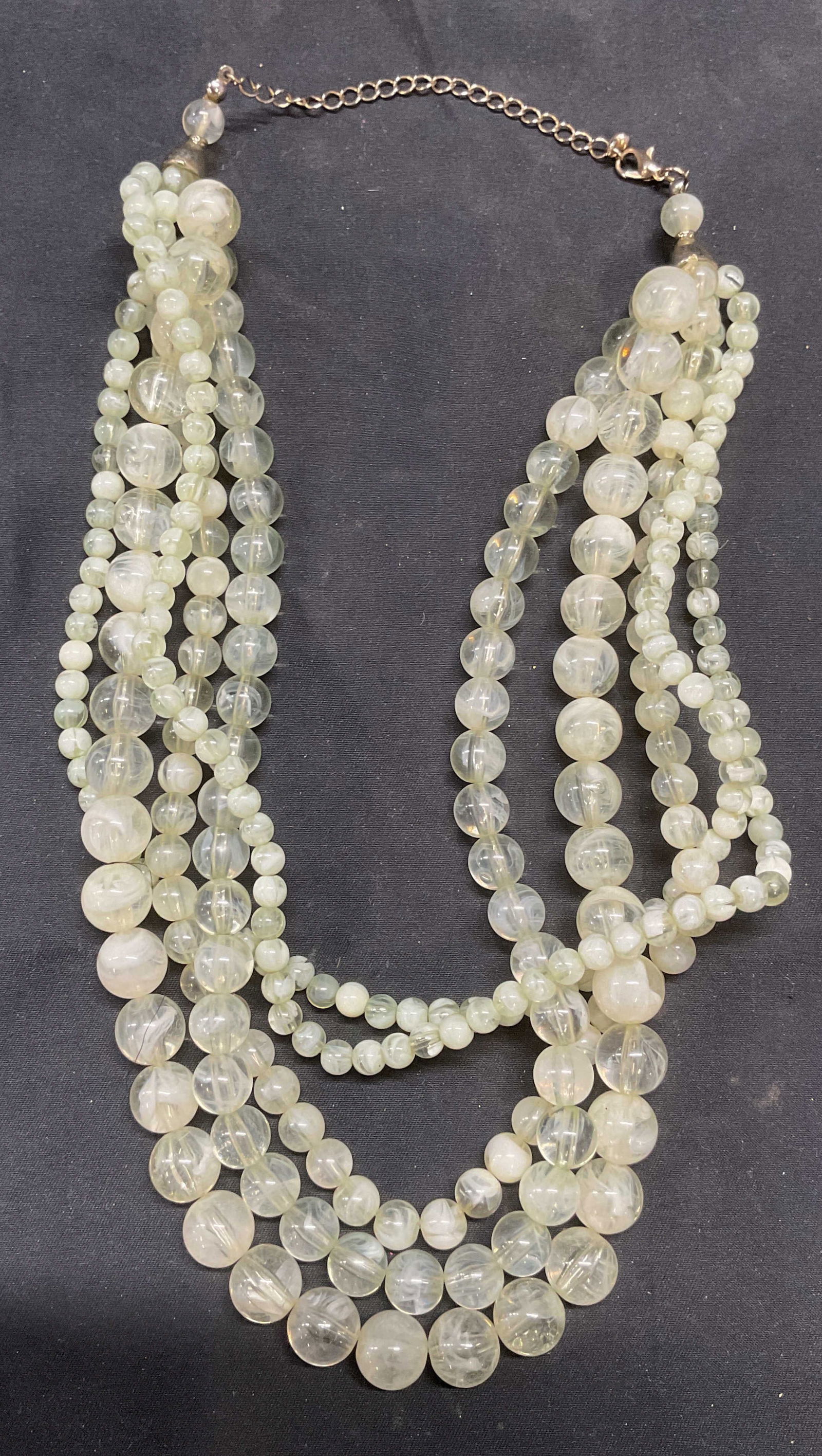 Green Multi Strand Lucite Beaded Necklace (1 of 6)