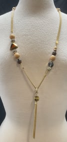 Gold Tone Crystal Pendant Necklace