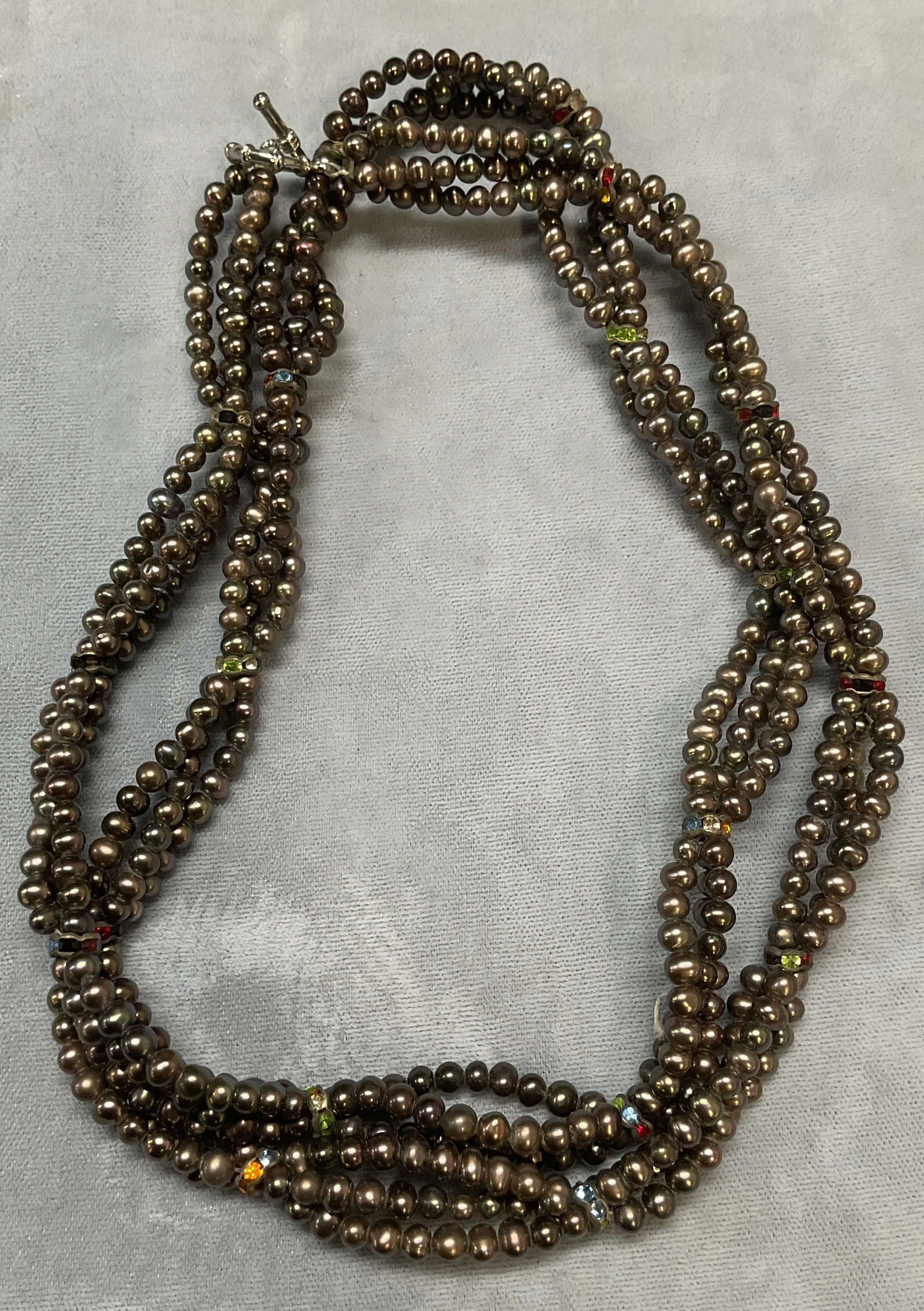Tahitian Pearl Beaded Multi Strand Necklace (1 of 7)