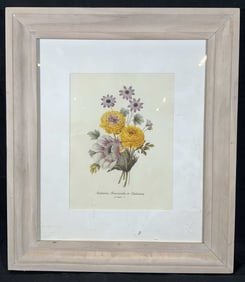 P.J. Redoute Framed Floral Rose Lithographs
