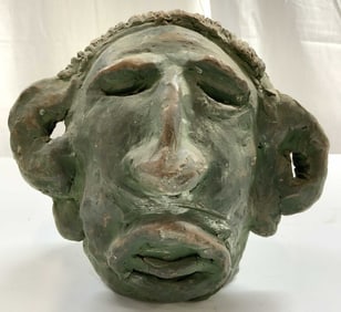 Antq Handmade Primitive Tribal Ceramic Head