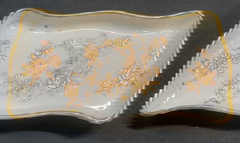 Vintage Limoges Gilt Floral Porcelain Dish, France