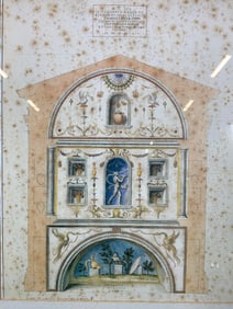 Framed Mural Architecture Design Lithograph