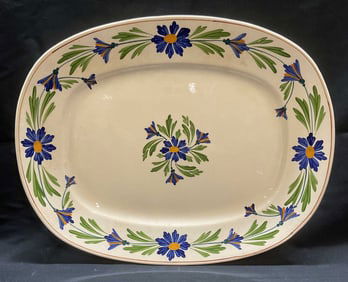 Vntg Sarreguemines Pottery Floral Platter, France