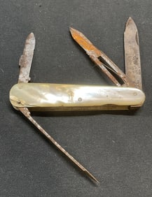 Vintage Mother of Pearl Pocket Knife, France