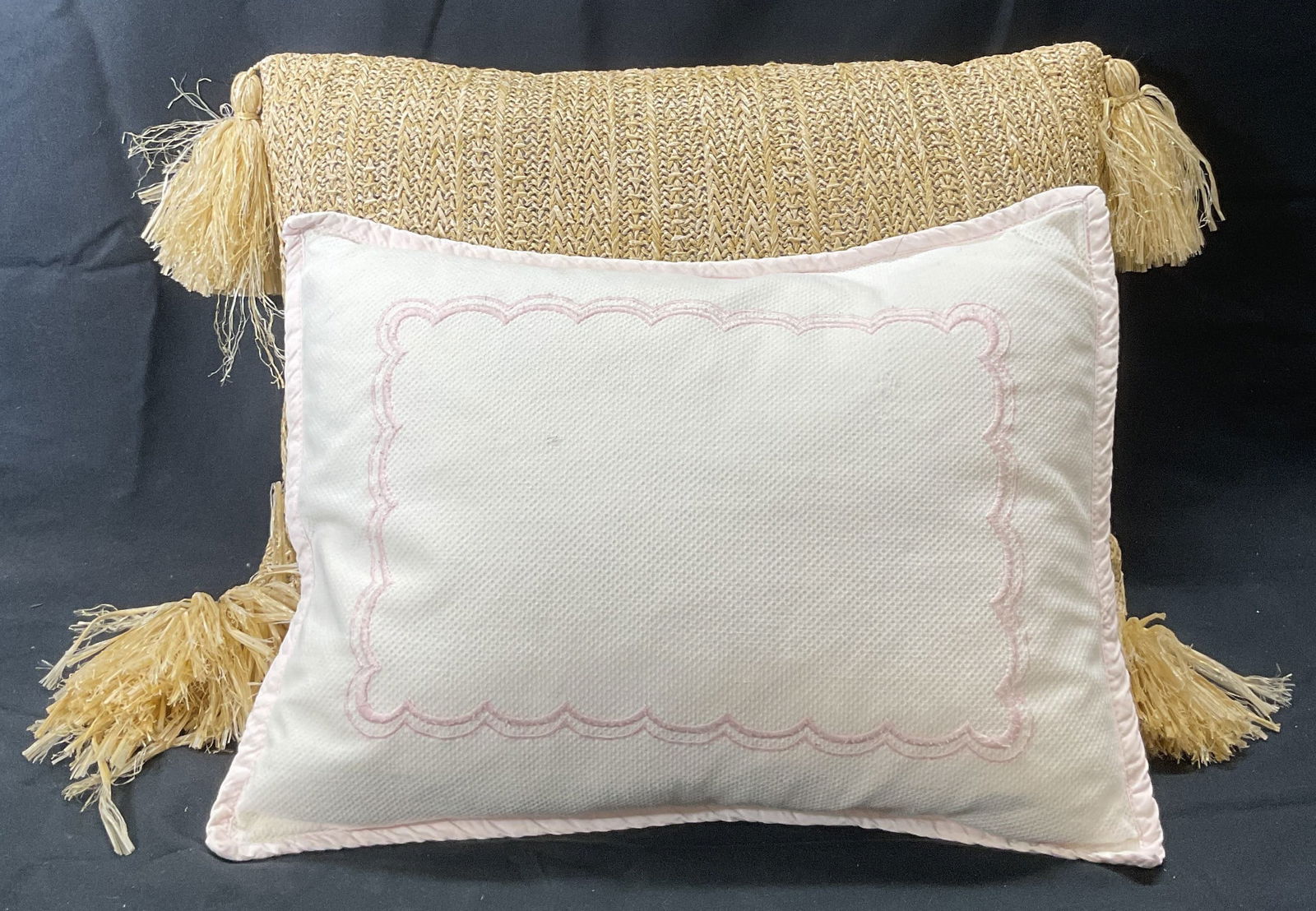 2 Pottery Barn Kids Cotton Pillow, Raffia Pillow (1 of 9)