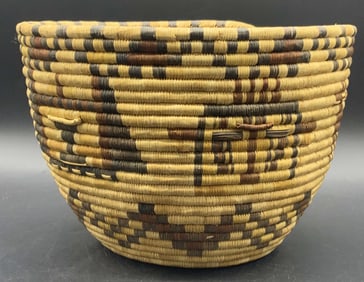 Native American Hand Woven Coil Basket