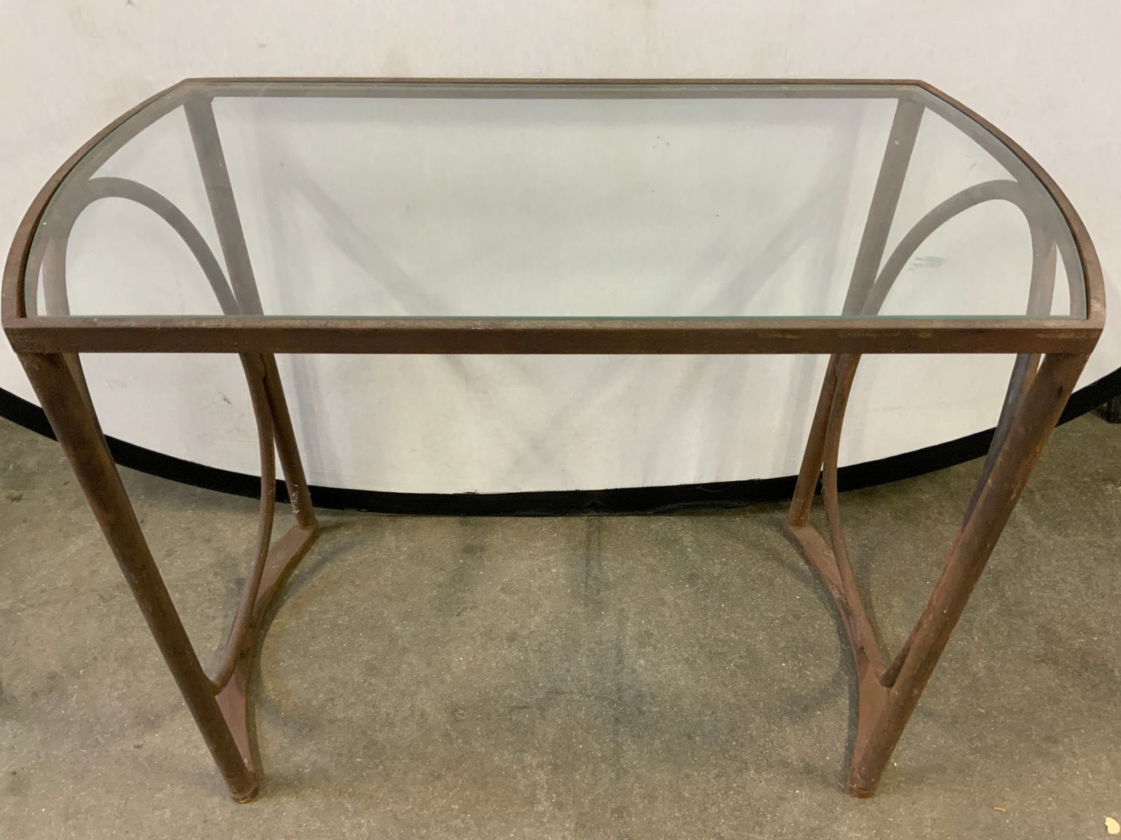 Vintage Iron Accent Table W Glass Top (1 of 7)