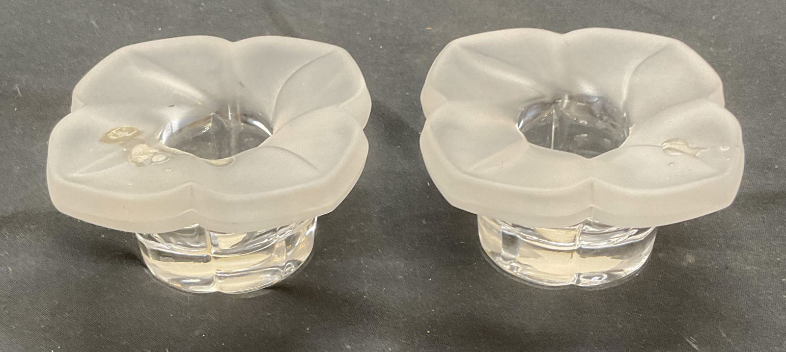 Pair Cristal France Crystal Flower Candle Holders (1 of 7)