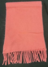 Pink Wool Fringe Trim Scarf