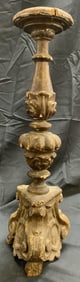 Antique Ornate Gilt Wood Candlestick