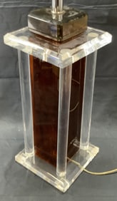 Vintage Tortoiseshell Motif Lucite Lamp
