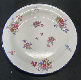 Vntg Robert Steffy Louise Floral Enamel Plate