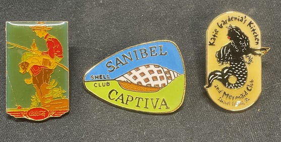 Lot 3 Vintage 1987 Coca Cola Enamel Pin +