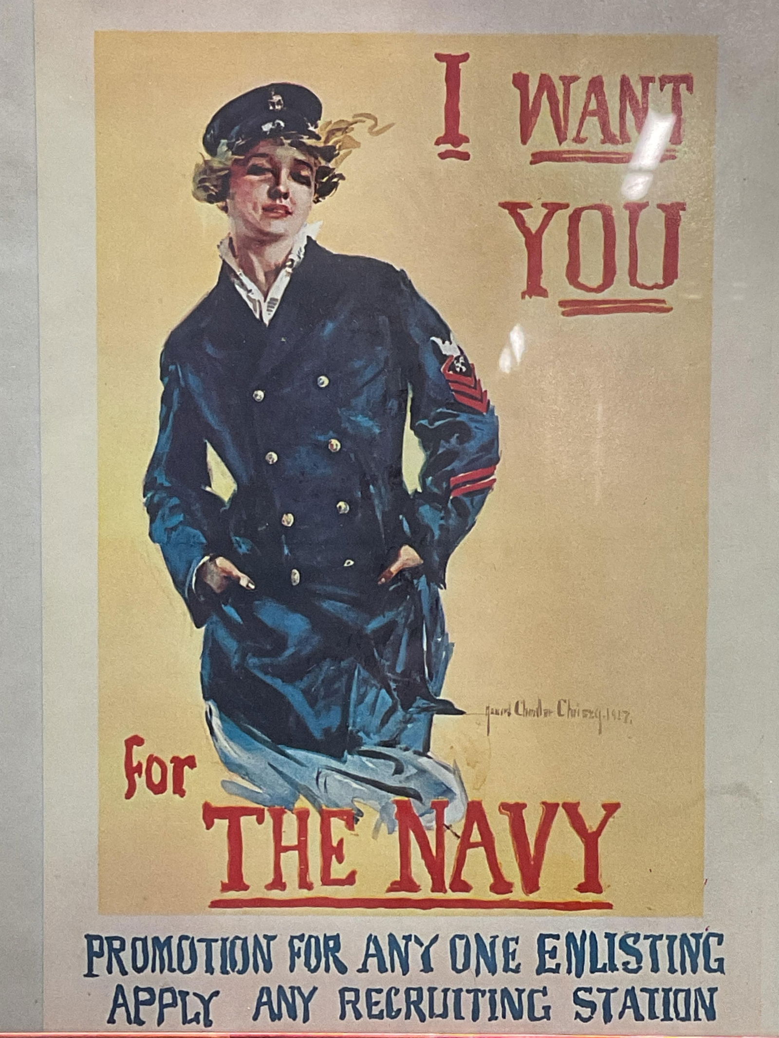 Framed Navy Enlistment Lithograph Poster (1 of 6)