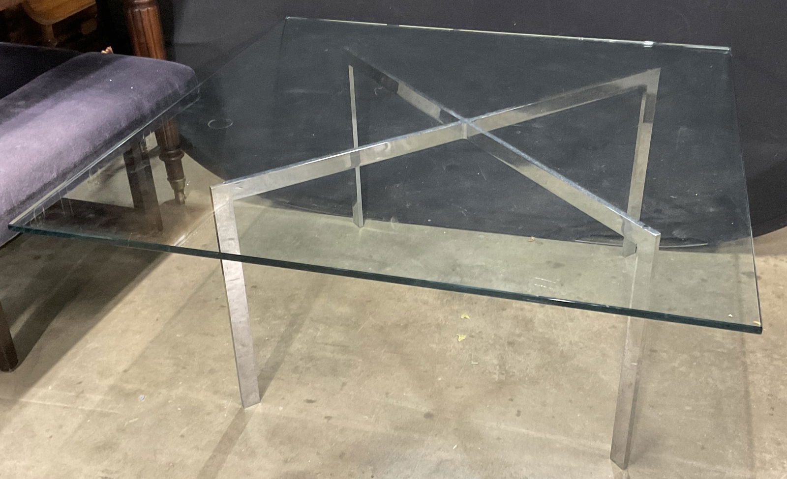Knoll Barcelona Style Chrome Base Coffee Table (1 of 11)