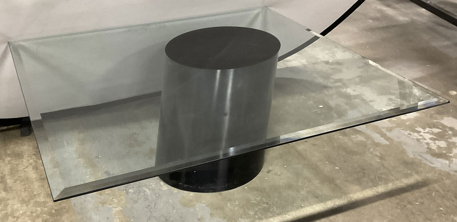 Postmodern Black Pedestal Base Glass Top Table (1 of 11)