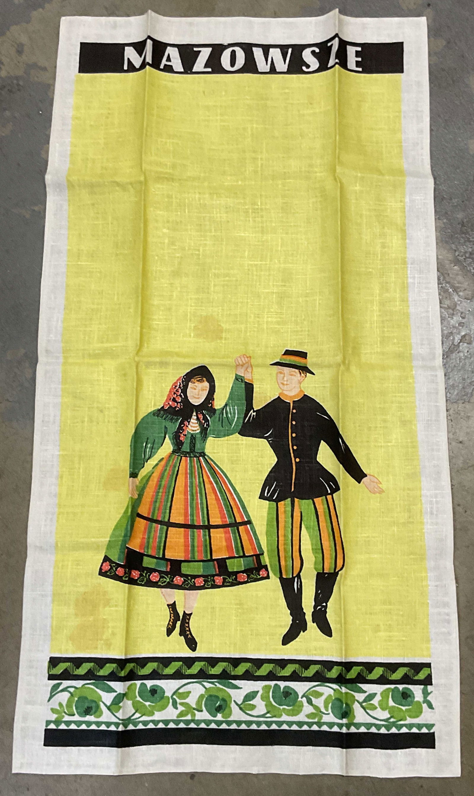 Vintage Polish Mazowsze Linen Tea Towel (1 of 6)