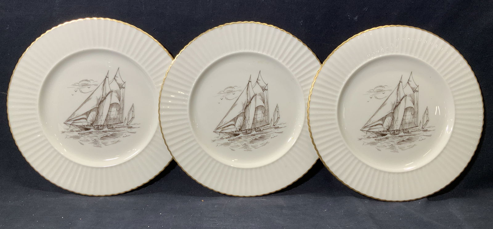 Set 3 Lenox USA Sailboat Porcelain Plates (1 of 6)