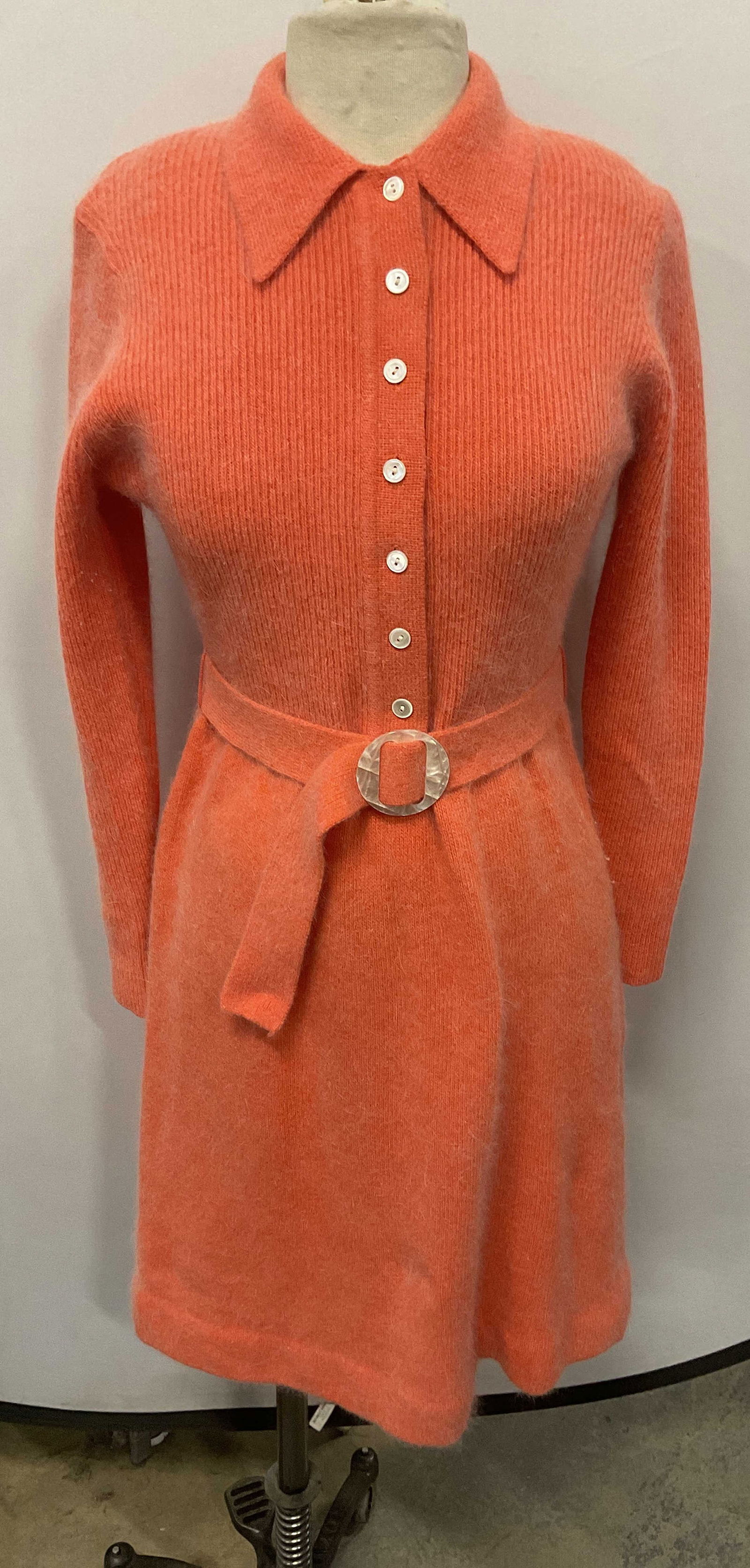 Anne Fogarty Pink Wool & Angora Sweater Dress HK (1 of 6)