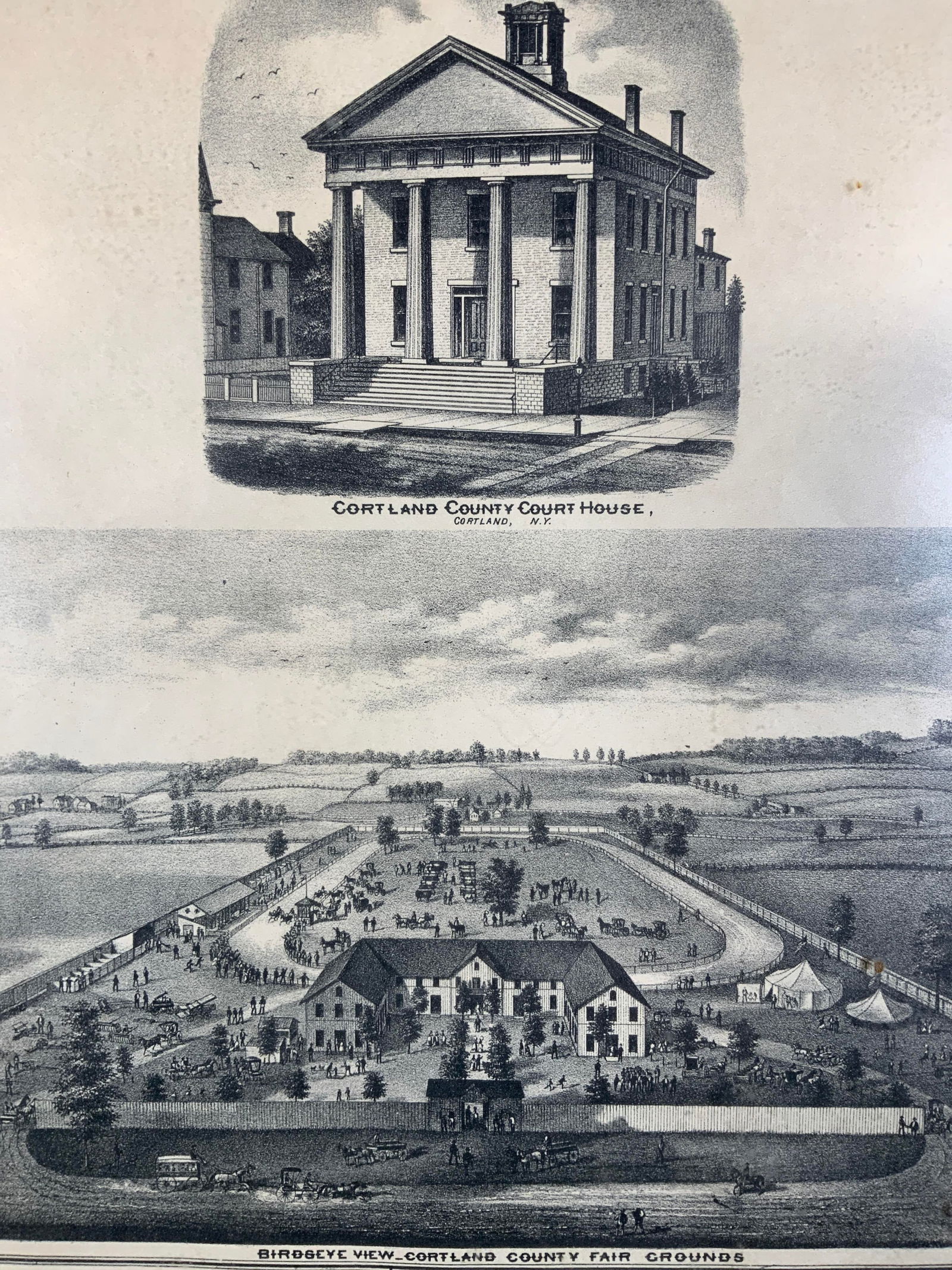 19th C. Cortland County Fair Grounds Lithograph (1 of 9)