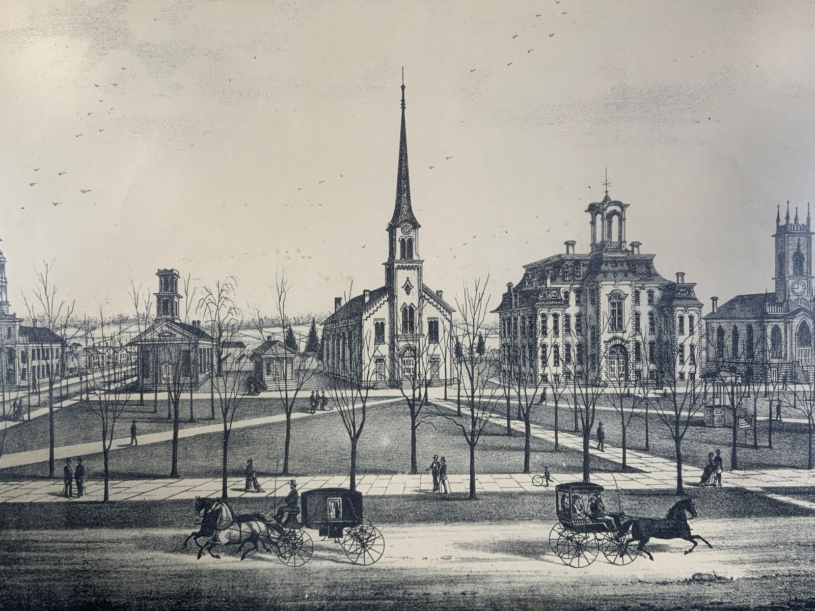 19th C. Homer, Cortland NY Town Lithograph (1 of 11)