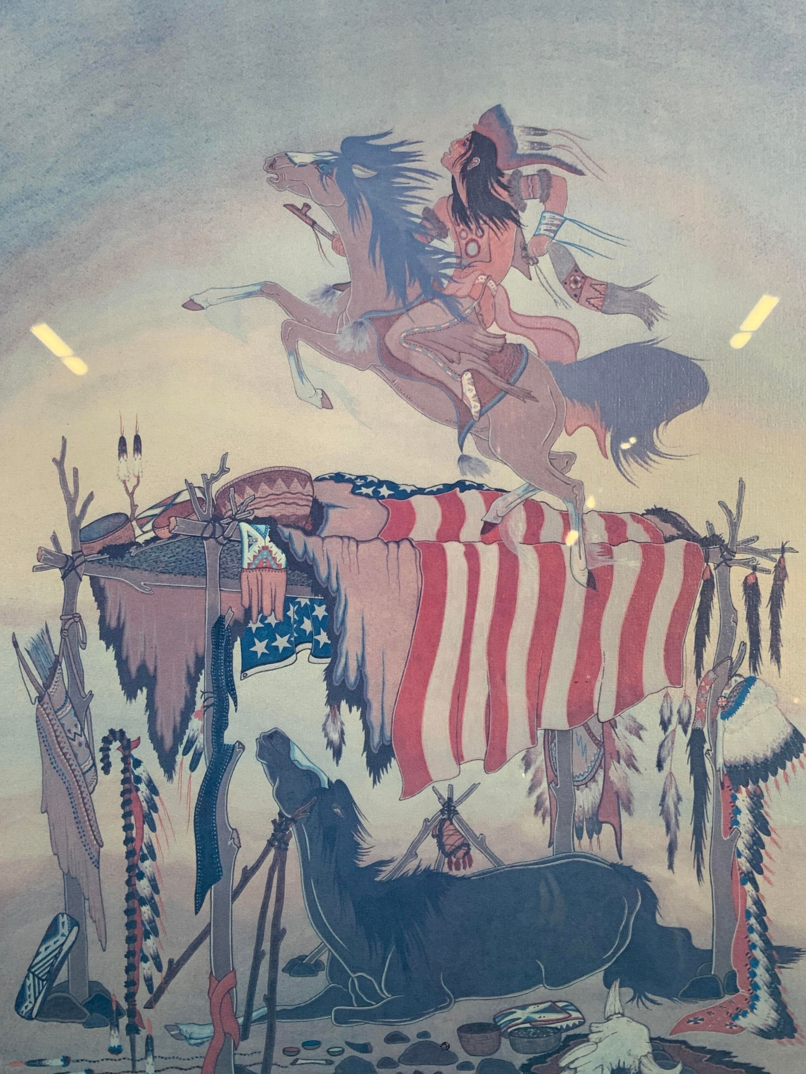 Sgnd Woodrow Woody Crumbo Scaffold Burial Litho (1 of 10)