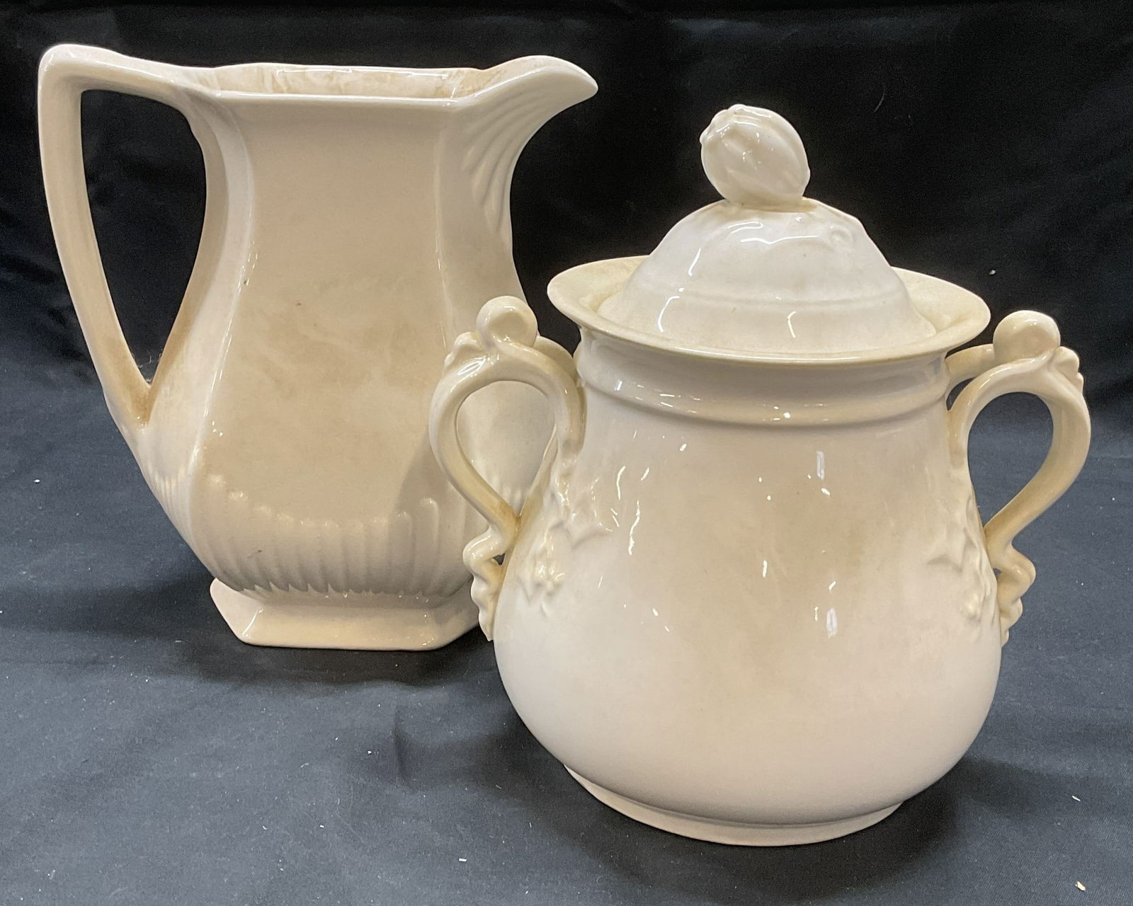 Lot 2 Vntg Adams White Ironstone Pitcher + England (1 of 10)