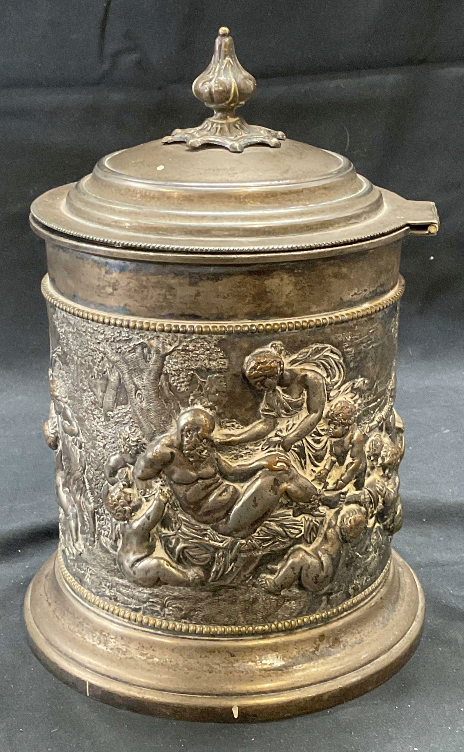 Antique HB Silver Pl Copper Lidded Jar (1 of 6)